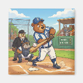 Kartenbär spielt Baseball Magnet (Vorne)