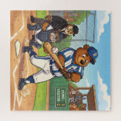 Kartenbär spielt Baseball Puzzle (Horizontal)