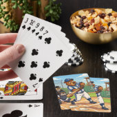 Kartenbär spielt Baseball Spielkarten (In Situ)