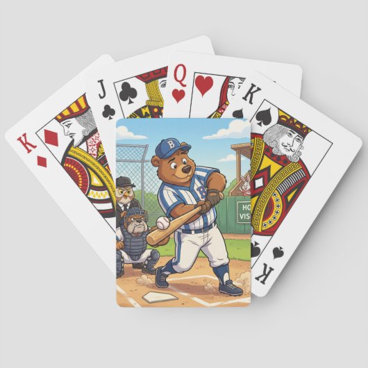 Kartenbär spielt Baseball Spielkarten (Rückseite)