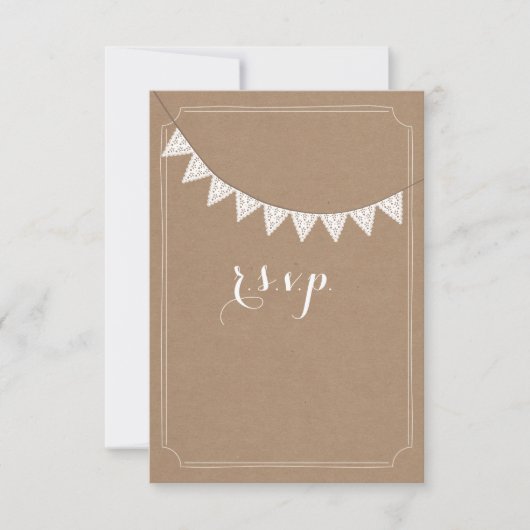 Kartenbestand Inspiriert Eyelet Bunting RSVP Karte (Vorderseite)