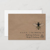 Kartenbestand Inspiriert Honey Bee Wedding R.S.V.P RSVP Karte (Vorne/Hinten)