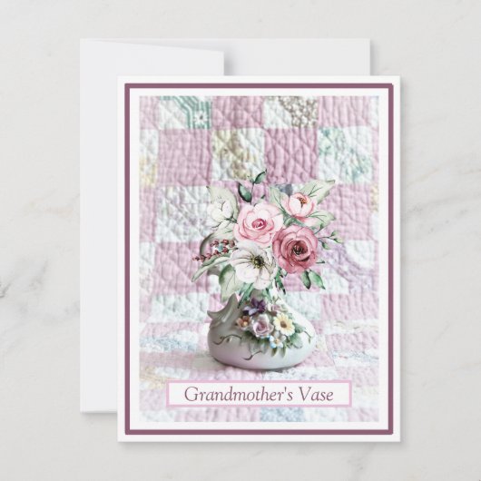 Kartenbeweis Großmutter-Vase Dankeskarte (Vorderseite)