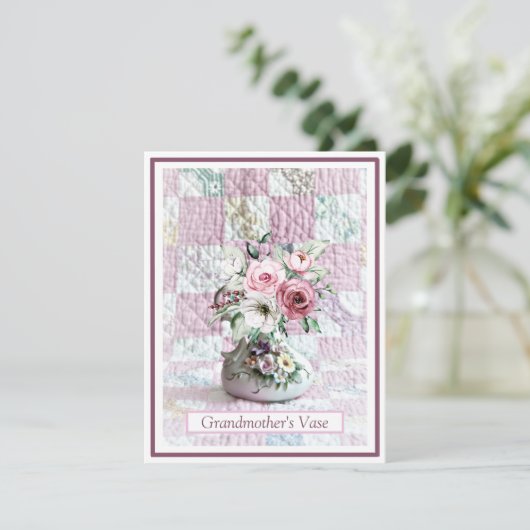 Kartenbeweis Großmutter-Vase Dankeskarte (Stehend Vorderseite)