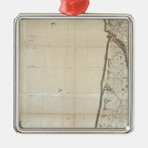 Kartende-La Frankreich SO Silbernes Ornament