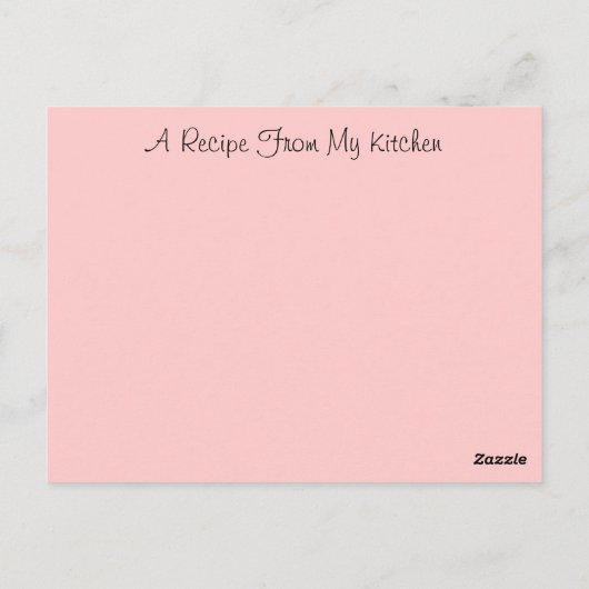 Kartendesign für Rezepte zur Weitergabe von Rezept Postkarte (Rückseite)