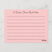 Kartendesign für Rezepte zur Weitergabe von Rezept Postkarte (Rückseite)
