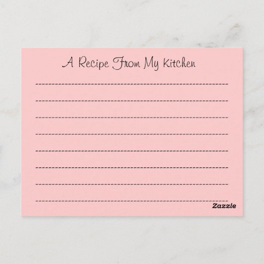 Kartendesign für Rezepte zur Weitergabe von Rezept Postkarte (Rückseite)