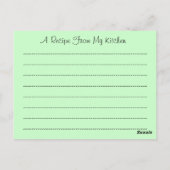 Kartendesign für Rezepte zur Weitergabe von Rezept Postkarte (Rückseite)
