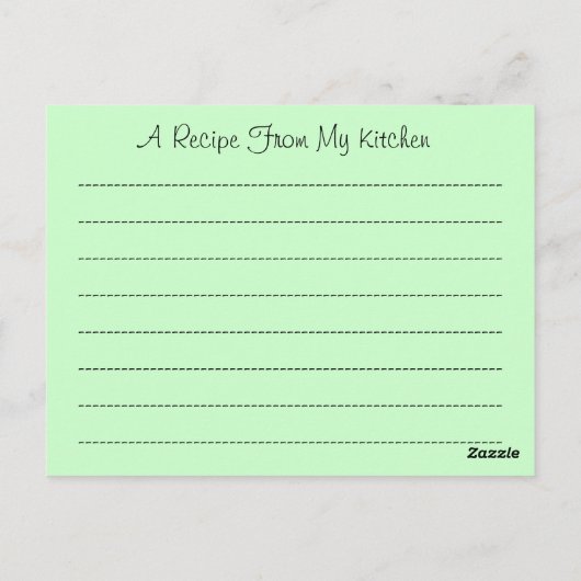 Kartendesign für Rezepte zur Weitergabe von Rezept Postkarte (Rückseite)