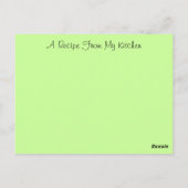 Kartendesign für Rezepte zur Weitergabe von Rezept Postkarte (Rückseite)
