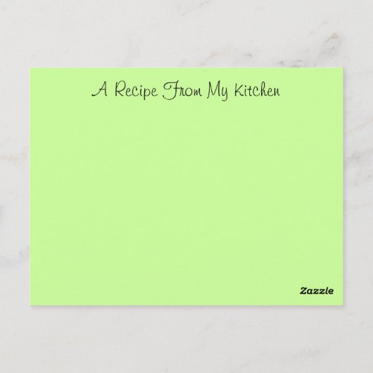 Kartendesign für Rezepte zur Weitergabe von Rezept Postkarte (Rückseite)