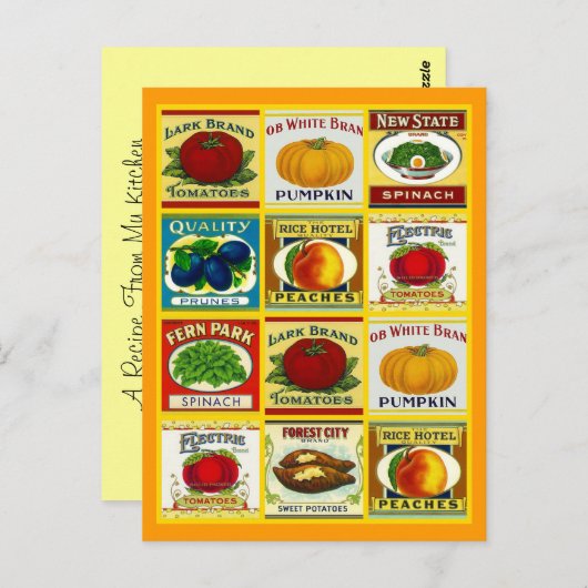 Kartendesign für Rezepte zur Weitergabe von Rezept Postkarte (Vorne/Hinten)