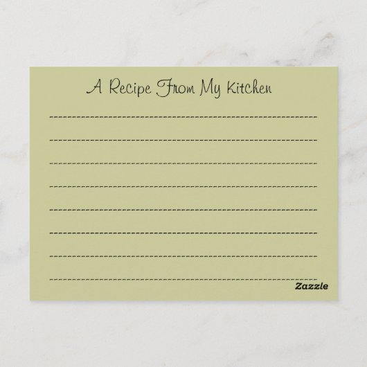 Kartendesign für Rezepte zur Weitergabe von Rezept Postkarte (Rückseite)