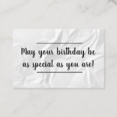 Karteneinlage - Jubiläum / Geburtstagswünsche Visitenkarte (Rückseite)