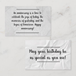 Karteneinlage - Jubiläum / Geburtstagswünsche Visitenkarte