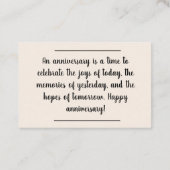 Karteneinlage - Jubiläumswünsche Visitenkarte (Rückseite)