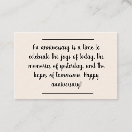 Karteneinlage - Jubiläumswünsche Visitenkarte (Rückseite)