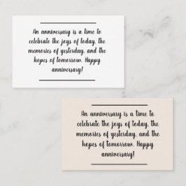 Karteneinlage - Jubiläumswünsche Visitenkarte