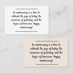 Karteneinlage - Jubiläumswünsche Visitenkarte