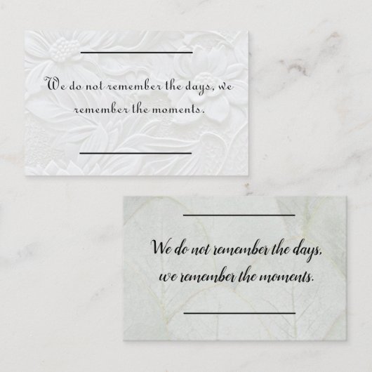 Karteneinsatz - Beileid - Beilage 3 Visitenkarte (Vorne/Hinten)