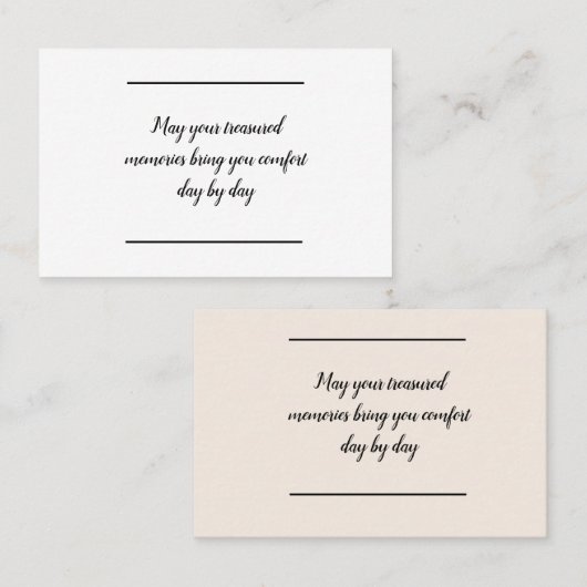 Karteneinsatz - Beileid - Beileid Visitenkarte (Vorne/Hinten)