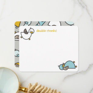 Kartenenten/Entlein Zwillinge Baby Shower/Geburt Dankeskarte