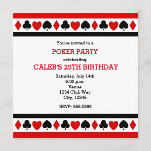 Kartenfarben Casino Poker Party Einladungen