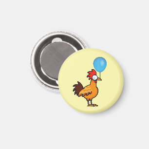 Kartenhahn mit blauem Luftballon Magnet