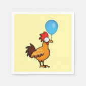 Kartenhahn mit blauem Luftballon Serviette (Vorderseite)