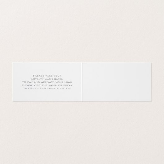 Kartenhalter für den Wäscheservice Visitenkarten (Innenseite Aufgefaltet)