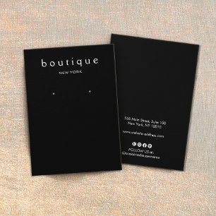 Kartenhalter für einfache schwarze Ohrringe