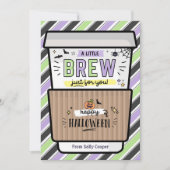 Kartenhalter für Herbst-Lehrer Halloween-Kaffeekar Einladung (Vorderseite)