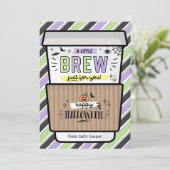 Kartenhalter für Herbst-Lehrer Halloween-Kaffeekar Einladung (Stehend Vorderseite)