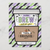 Kartenhalter für Herbst-Lehrer Halloween-Kaffeekar Einladung (Vorne/Hinten)