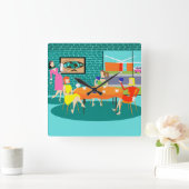 Kartenhalterung für Frauen Quadratische Wanduhr (Zuhause)