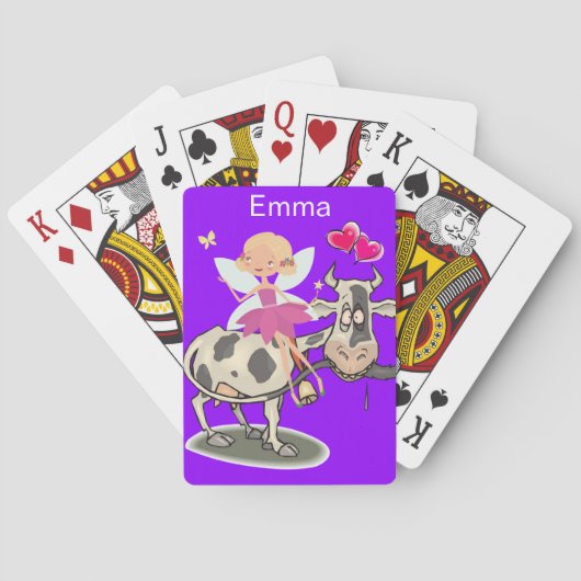 Kartenhalterung Lila rosa Fairy Hearts spielen Spielkarten (Rückseite)