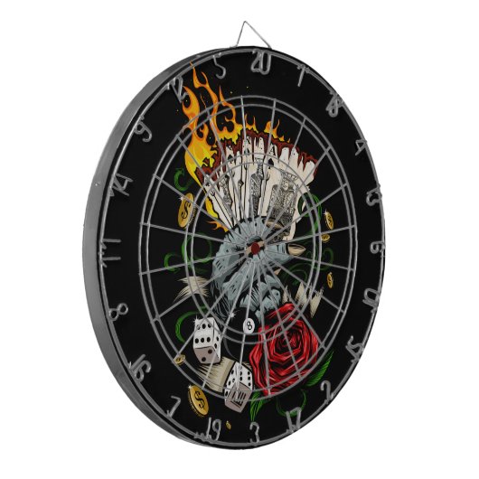 Kartenhand Dartscheibe (Vorderseite Links)