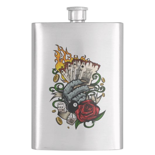 Kartenhand Flachmann (Vorderseite)