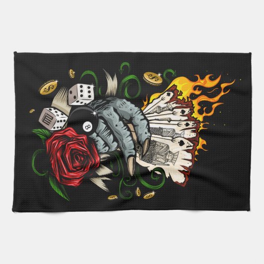 Kartenhand Geschirrtuch (Horizontal)