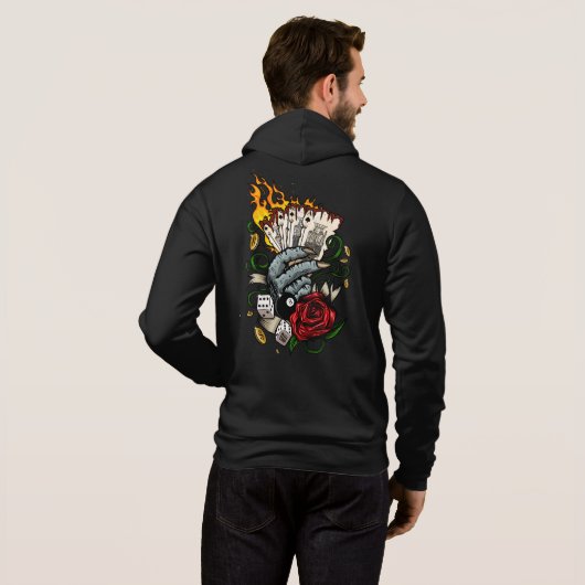 Kartenhand Hoodie (Schwarz voll)