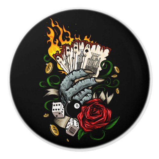 Kartenhand Keramikknauf (Vorderseite)