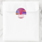 Kartenhaus | Abstrakte Malerei Pink Raspberry Runder Aufkleber (Tasche)