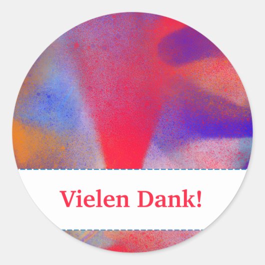 Kartenhaus | Abstrakte Malerei Pink Raspberry Runder Aufkleber (Vorderseite)