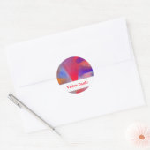 Kartenhaus | Abstrakte Malerei Pink Raspberry Runder Aufkleber (Umschlag)