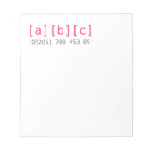 Kartenhaus | Nicht übertragbare Geschäftsbedingung Notizblock (Vorderseite)