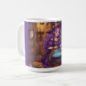 Kartenhexe, die Liebespotion herstellt Kaffeetasse (Vorderseite Links)