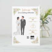 Kartenhochzeit Einladung (Stehend Vorderseite)