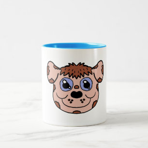 Kartenhundkopf Zweifarbige Tasse