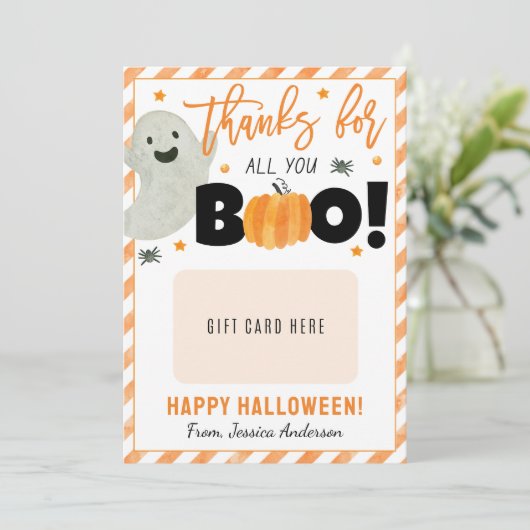 Karteninhaber des Halloween-Lehrers Einladung (Stehend Vorderseite)